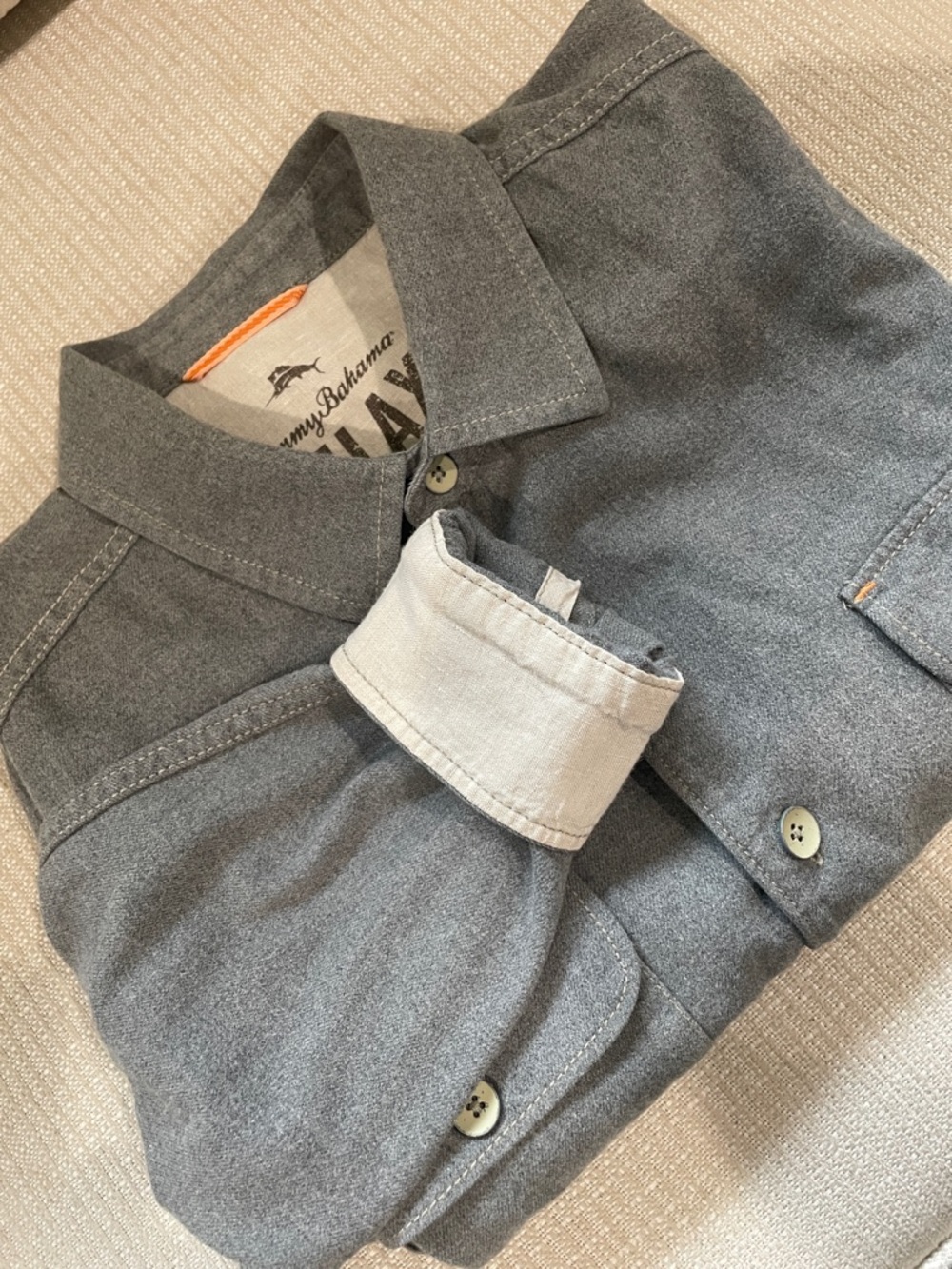 Tommy Bahama Relax 100% Cotton Flannel Gray Size Large